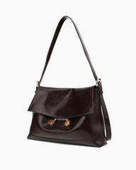 Black Leather Extra Large Soft Tote Shoulder Bag