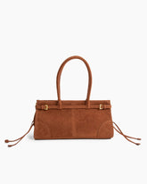 Elegant Rectangular Suede Tote with Zipper Closure