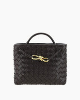 Women's Woven Leather Quilted Top Handle Bag