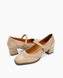 Mary Jane Platform Mid Heel Oxfords Dress Shoes