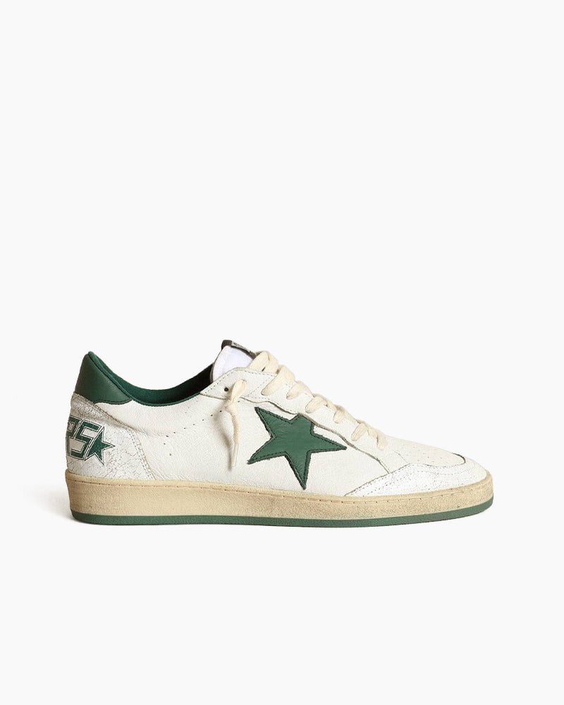 White Nappa Leather Sneakers with Star and Heel Tab