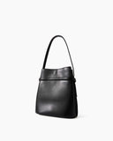Black Leather Tote Structured Leather Shoulder Bag