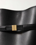 Black Leather Tote Structured Leather Shoulder Bag