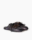 Leather Slip-On Dual-Tone Laces Mule Sneakers