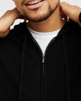 Men's 100% Cashmere Full-Zip Hooded Cardigan