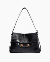 Black Leather Extra Large Soft Tote Shoulder Bag