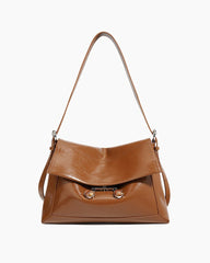 Black Leather Extra Large Soft Tote Shoulder Bag