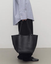 Black Park Three Leather Tote Shoulder Bag