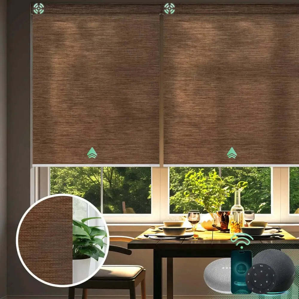 EaseCoo Motorized Roller Shades Half Shading Light Filtering