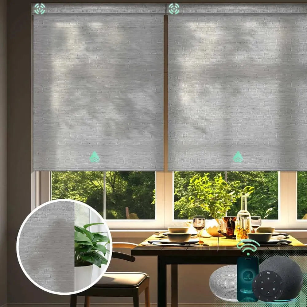 EaseCoo Motorized Roller Shades Half Shading Light Filtering