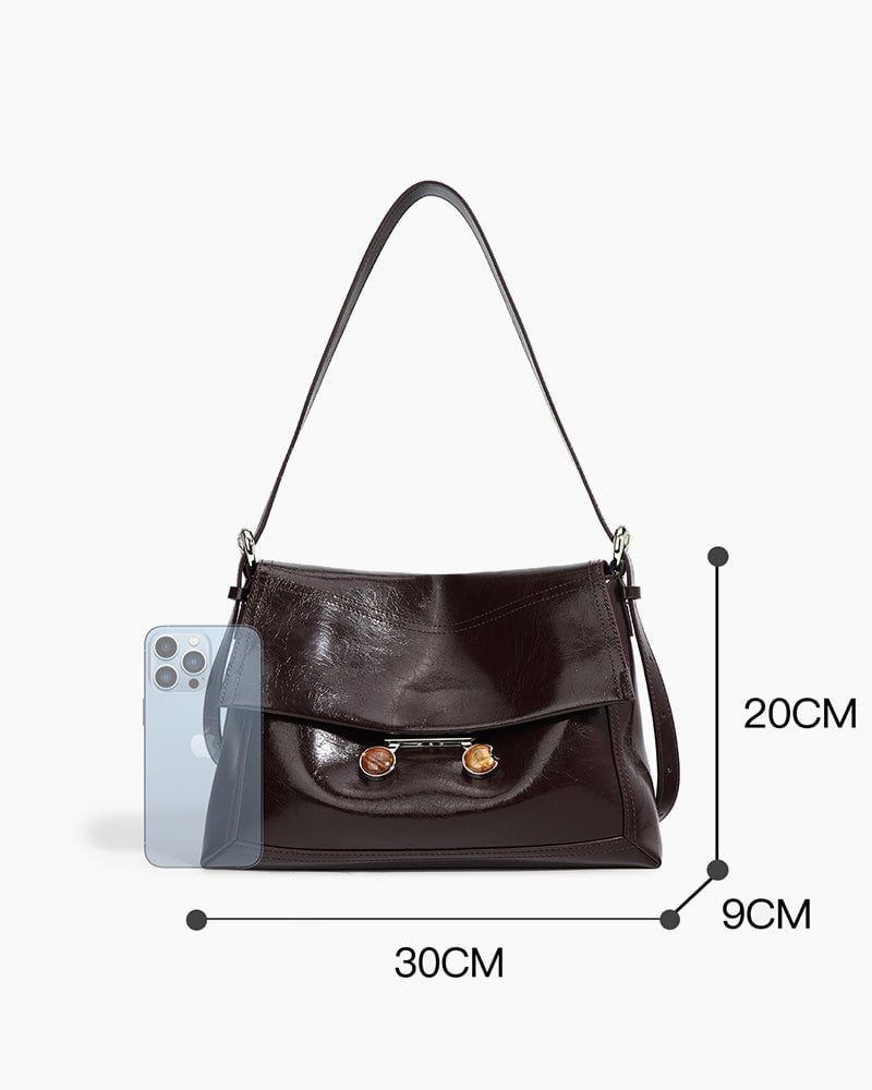 Black Leather Extra Large Soft Tote Shoulder Bag