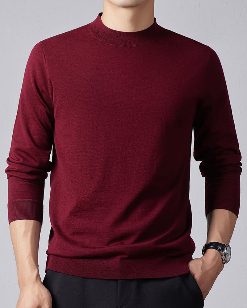 Men's Ultra Fine Merino Wool Mock Turtle Neck Jumper