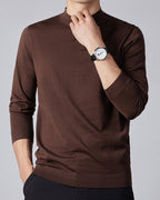 Men's Ultra Fine Merino Wool Mock Turtle Neck Jumper