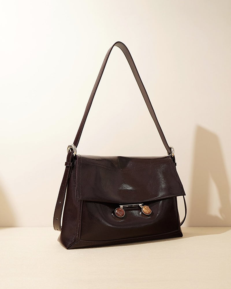 Black Leather Extra Large Soft Tote Shoulder Bag