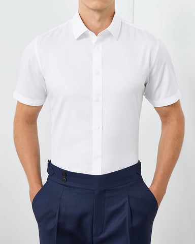 Business Formal Short-sleeved Shirt In 200s Cotton