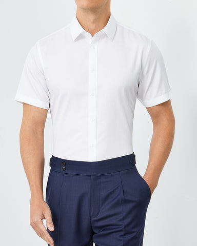 Business Formal Short-sleeved Shirt In 200s Cotton