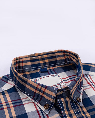 Striped Plaid Colorblock Long Sleeve Shirt