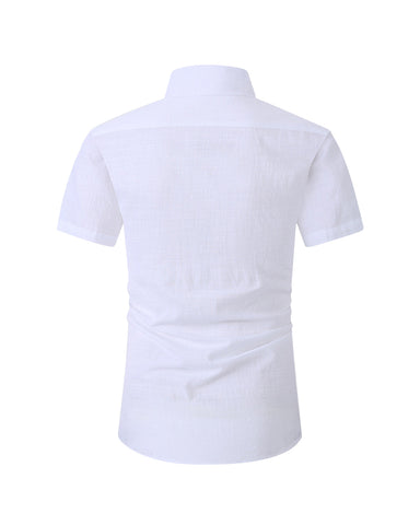 Linen Ice Breathable Solid Color Short-sleeved Shirt