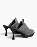 Women’s Grey Sport Chic Mesh High-Heel Sneaker Sandals