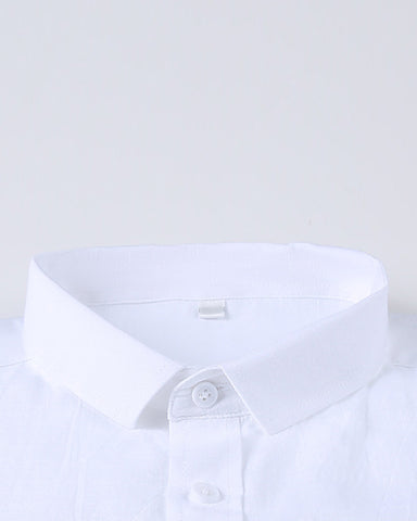 Linen Ice Breathable Solid Color Short-sleeved Shirt