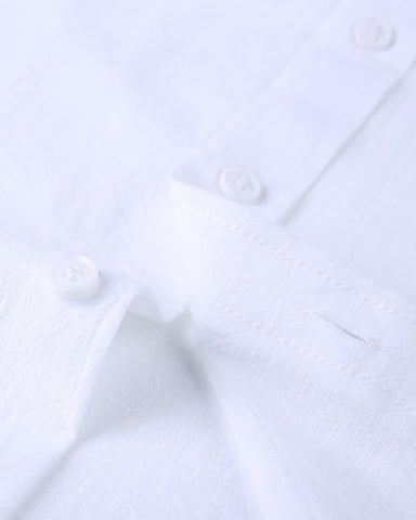 Linen Ice Breathable Solid Color Short-sleeved Shirt