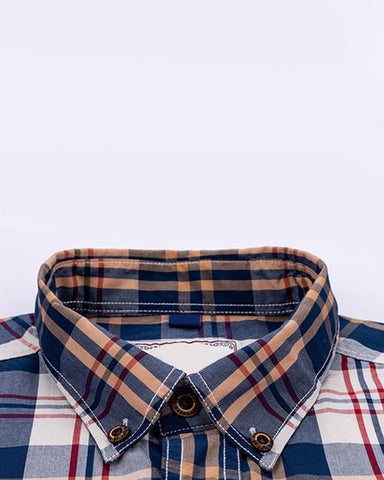 Striped Plaid Colorblock Long Sleeve Shirt