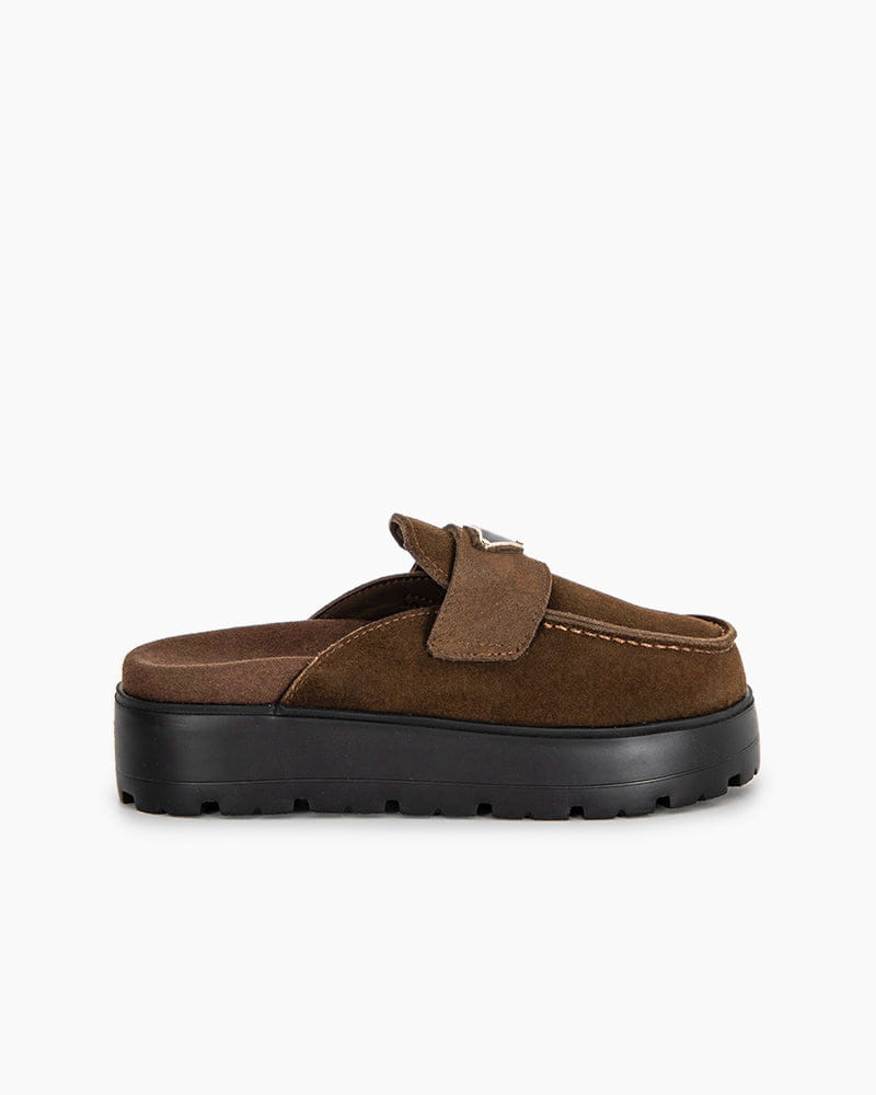 Women's Suede flatform mules Main image