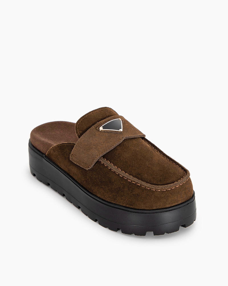 Women's Suede flatform mules Secondary image