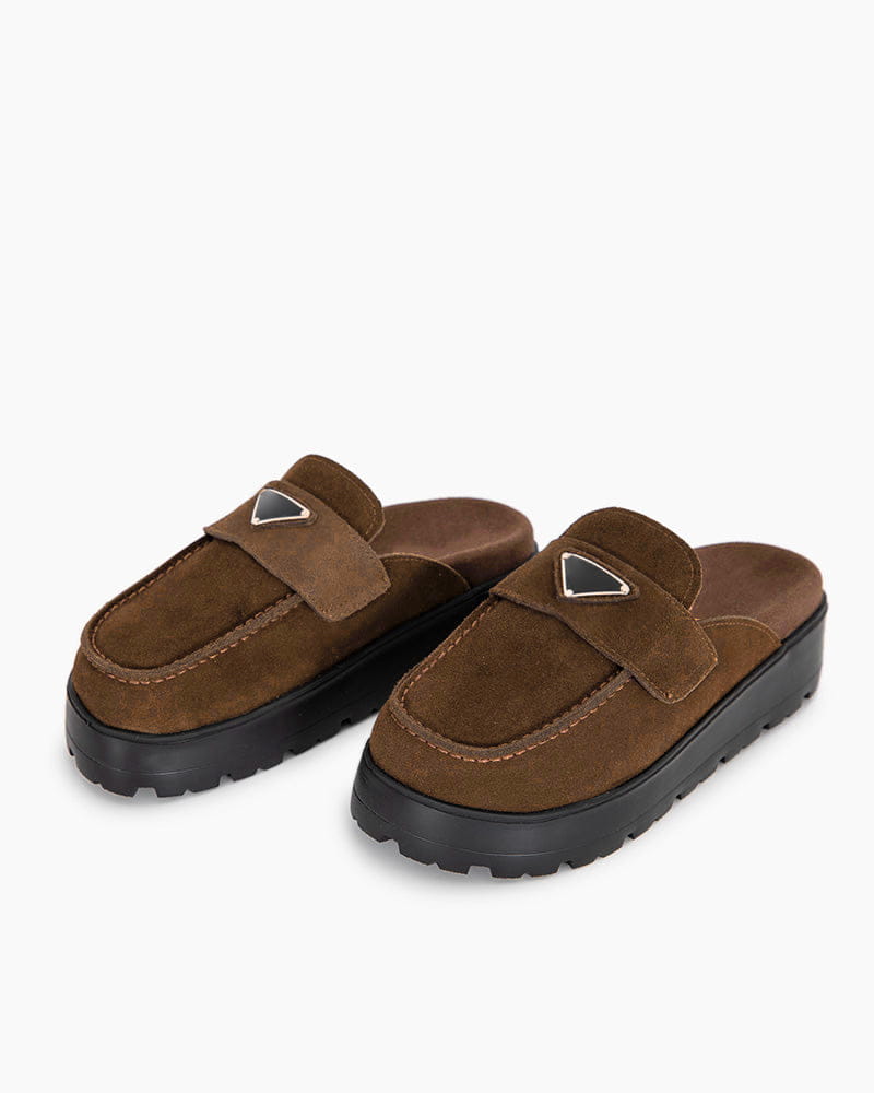 Women's Suede flatform mules