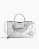 Vespera Metallized Lambskin Silver Tote Bag