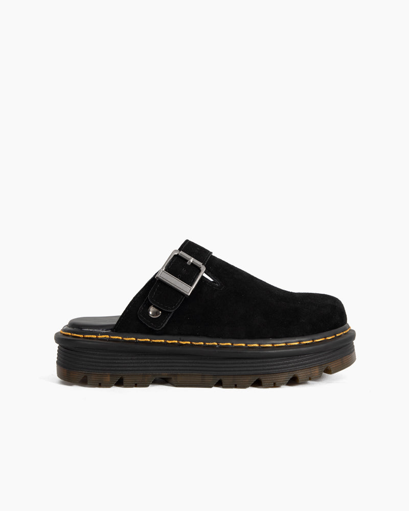 Suede Casual Slingback Platform Clogs – Stylish Comfort