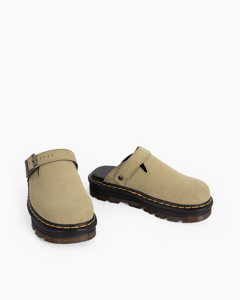 Suede Casual Slingback Platform Clogs – Stylish Comfort