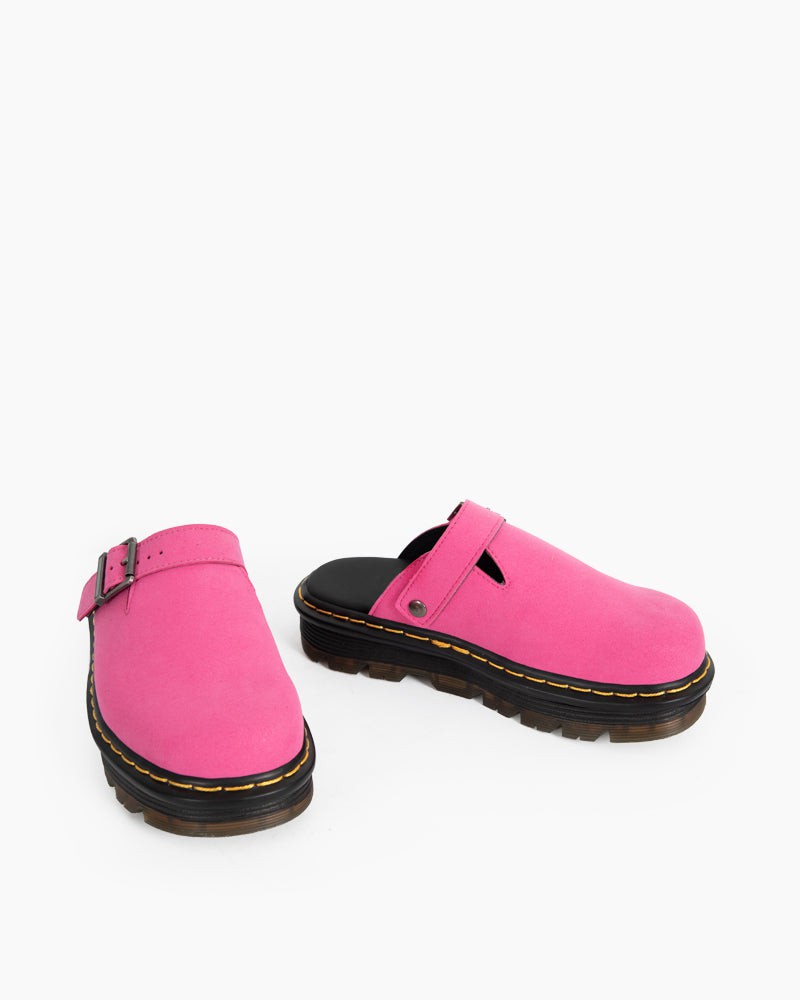 Women's Suede Casual Slingback Platform Clogs Mules