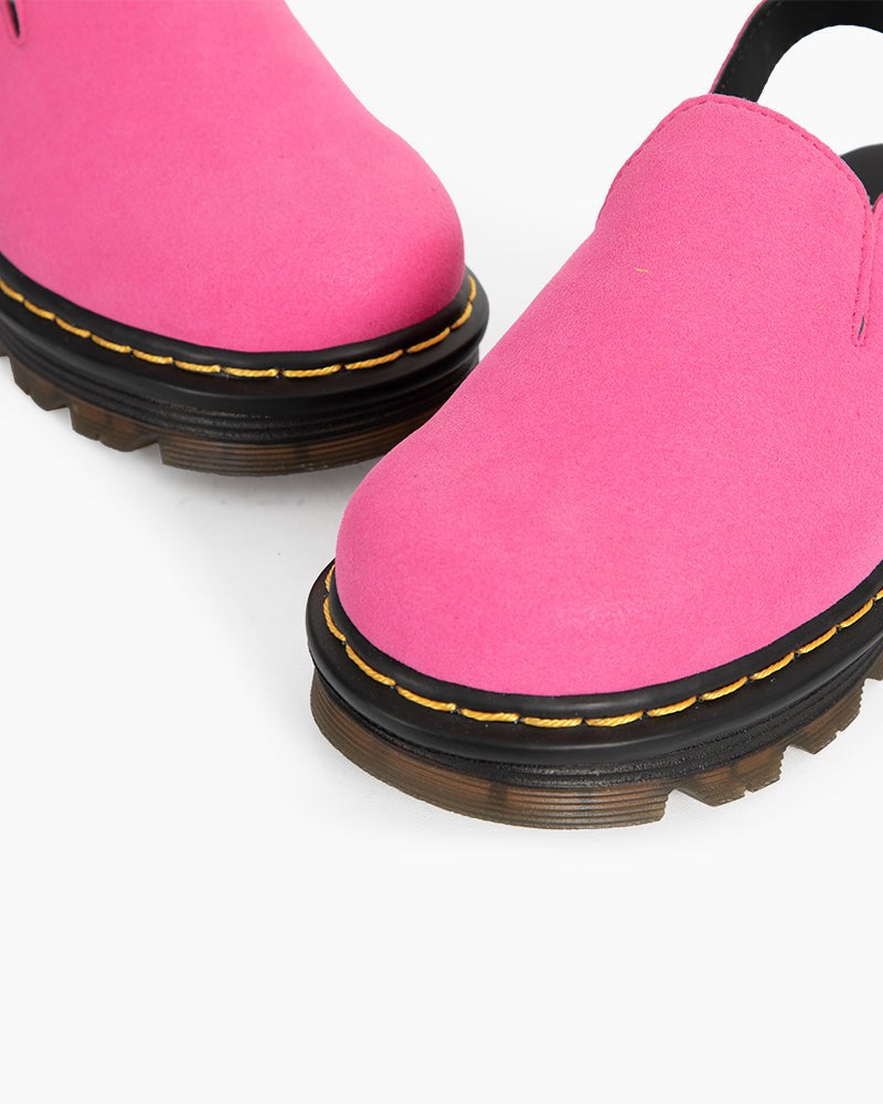 Suede Casual Slingback Platform Clogs – Stylish Comfort