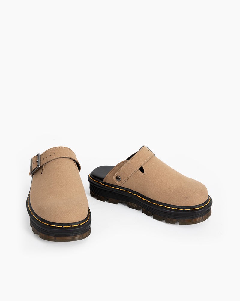 Suede Casual Slingback Platform Clogs – Stylish Comfort