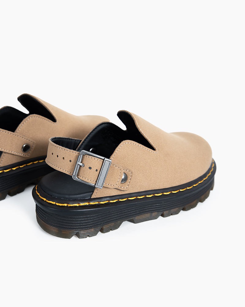 Suede Casual Slingback Platform Clogs – Stylish Comfort