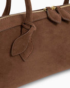 Vespera Suede Calfskin Double Zip Tote Shoulder Bag