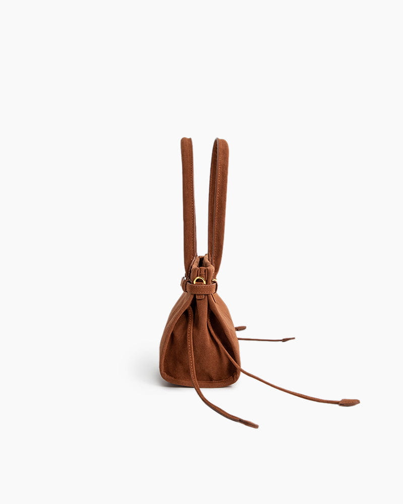 Elegant Rectangular Suede Tote with Zipper Closure