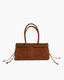 Elegant Rectangular Suede Tote with Zipper Closure