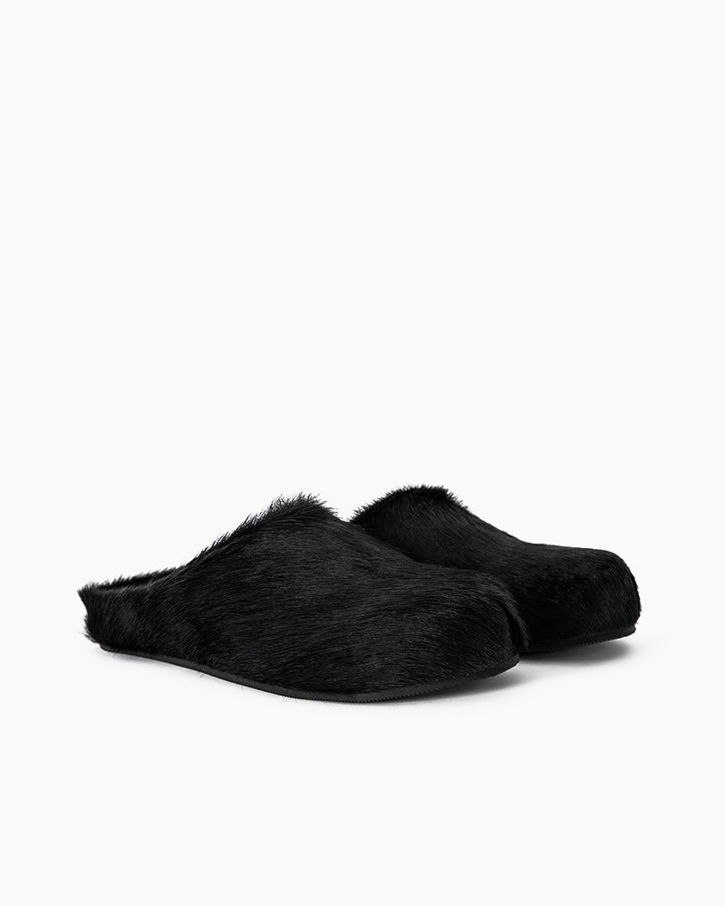 Designer Real Fur Slides Clogs Mules Flat Luxury Slippers