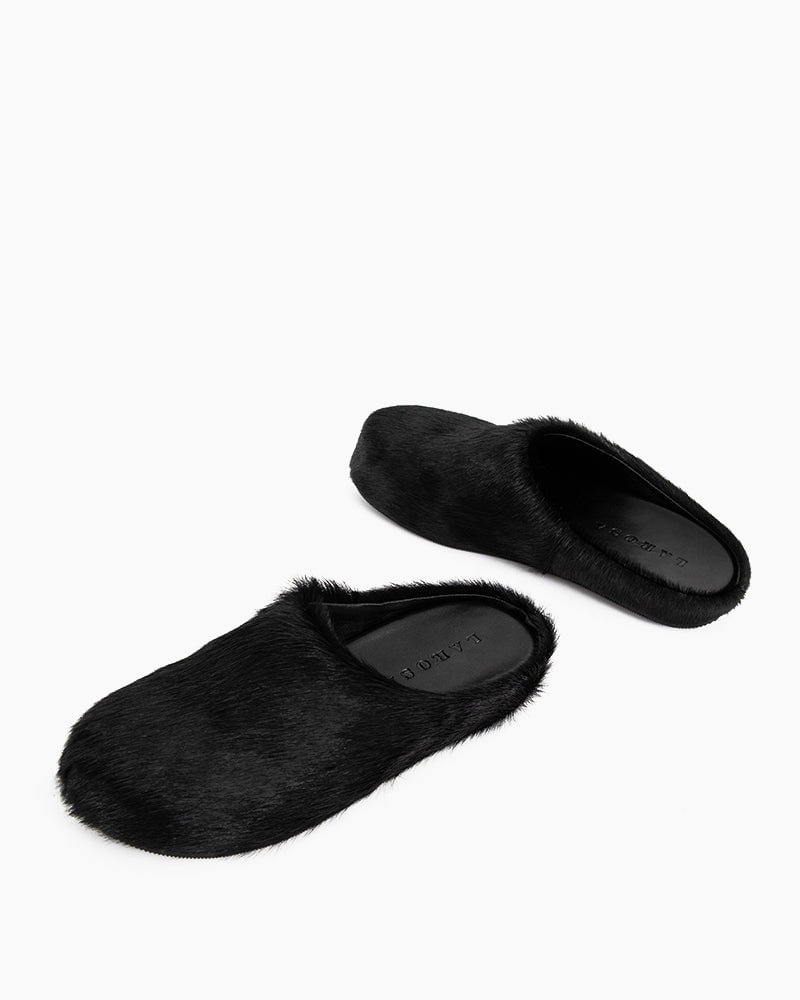 Designer Real Fur Slides Clogs Mules Flat Luxury Slippers