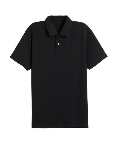 Double Button Cotton Pique Polo Shirt