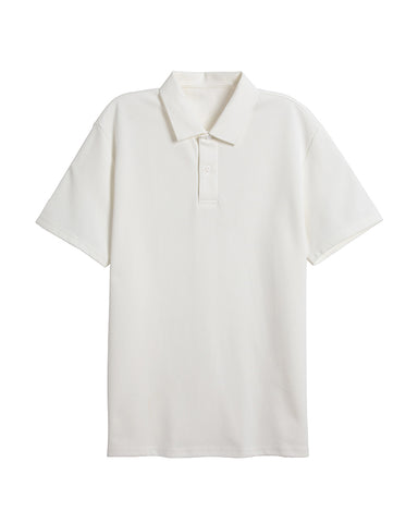 Double Button Cotton Pique Polo Shirt