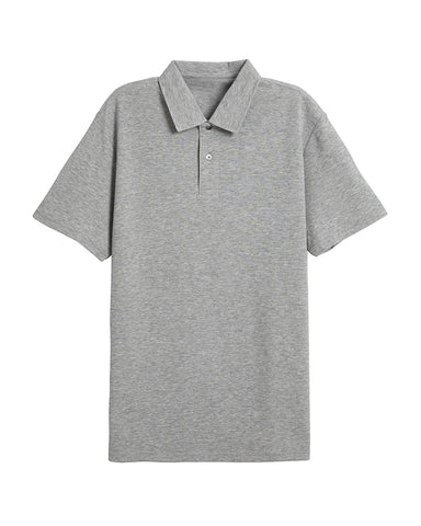 Double Button Cotton Pique Polo Shirt