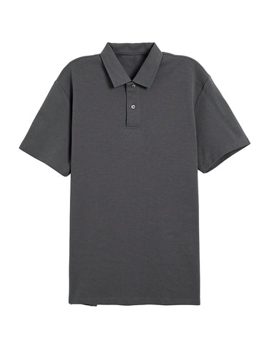 Double Button Cotton Pique Polo Shirt