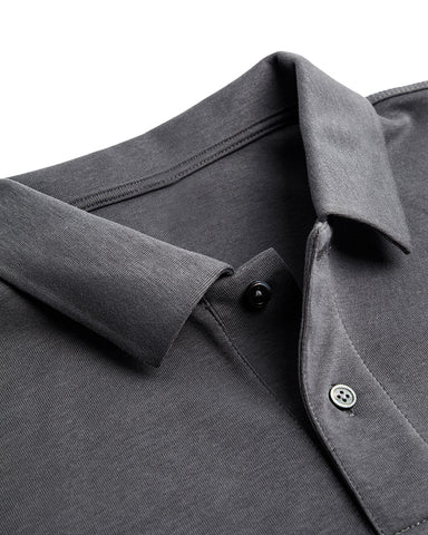 Double Button Cotton Pique Polo Shirt