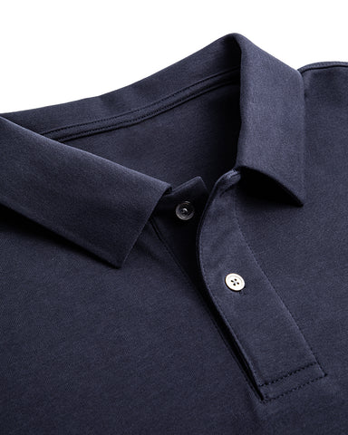 Double Button Cotton Pique Polo Shirt