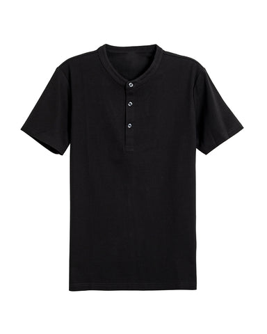 Cotton No-iron Round Neck Henley