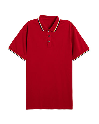 Classic Short Sleeve Dual Tipped Collar Polo