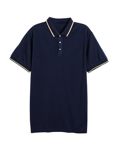 Classic Short Sleeve Dual Tipped Collar Polo